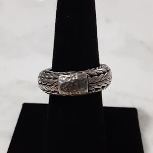 Sarda Bali Braided Wheat Ring With Hammered Finish Size 7